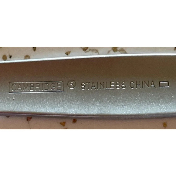 Cambridge Crescent Stainless 4 Teaspoons Frosted Satin Flatware NEW - Picture 3 of 3